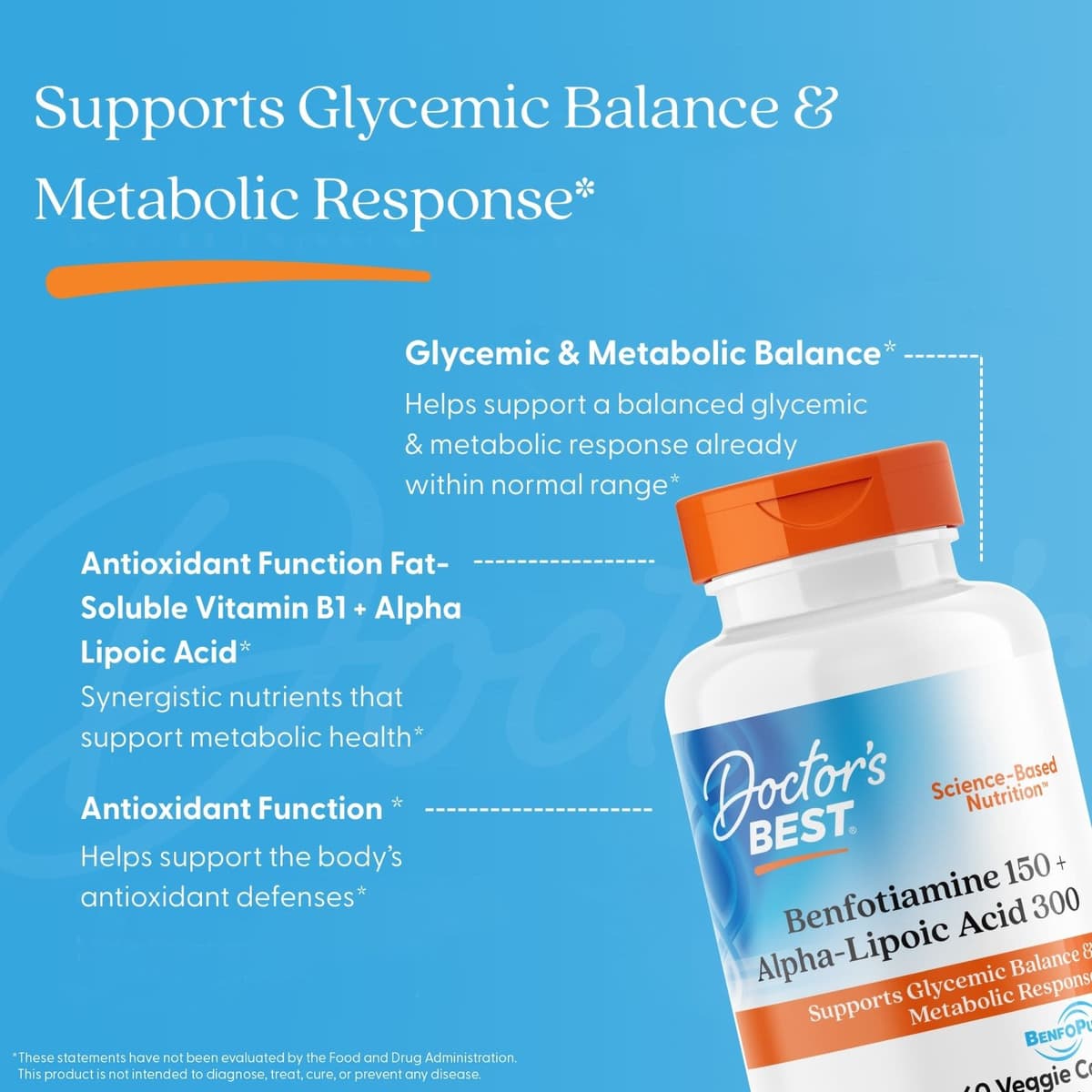 Doctor's Best - Benfotiamiini 150 + Alfa-Lipoiinihappo 300 - 60 Vcaps