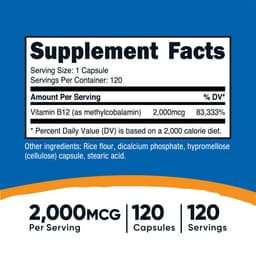 Nutricost - Vitamin B12 - 2000mcg, 120 Caps