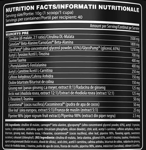Genius Nutrition - Warcry Pre - Eksotiske frugter, 400 g