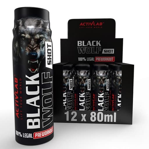 Activlab - Black Wolf, treeniä edeltävä juoma - Metsämarjat, 12 × 80 ml – Activlab pakkaus