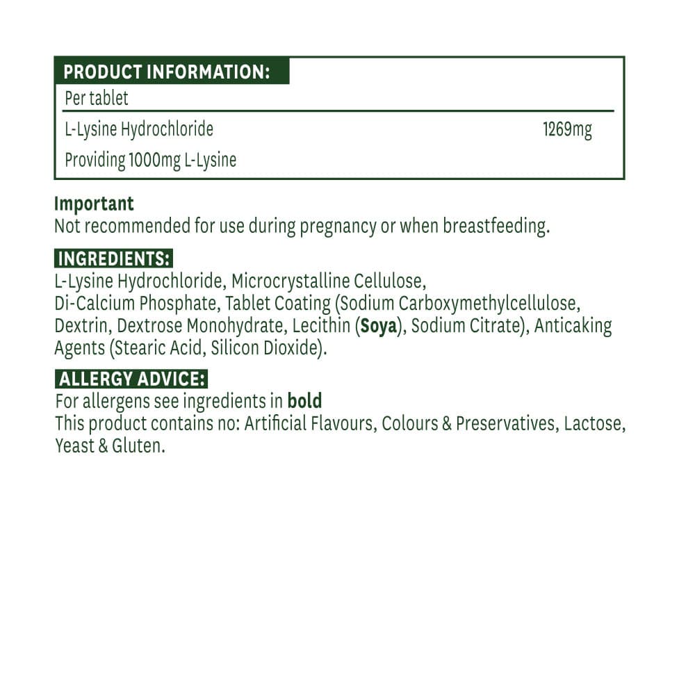 Nature's Aid - L-Lysine - 60 Tabs