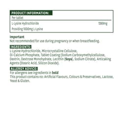 Natures Aid - L-Lysine - 60 Tabs