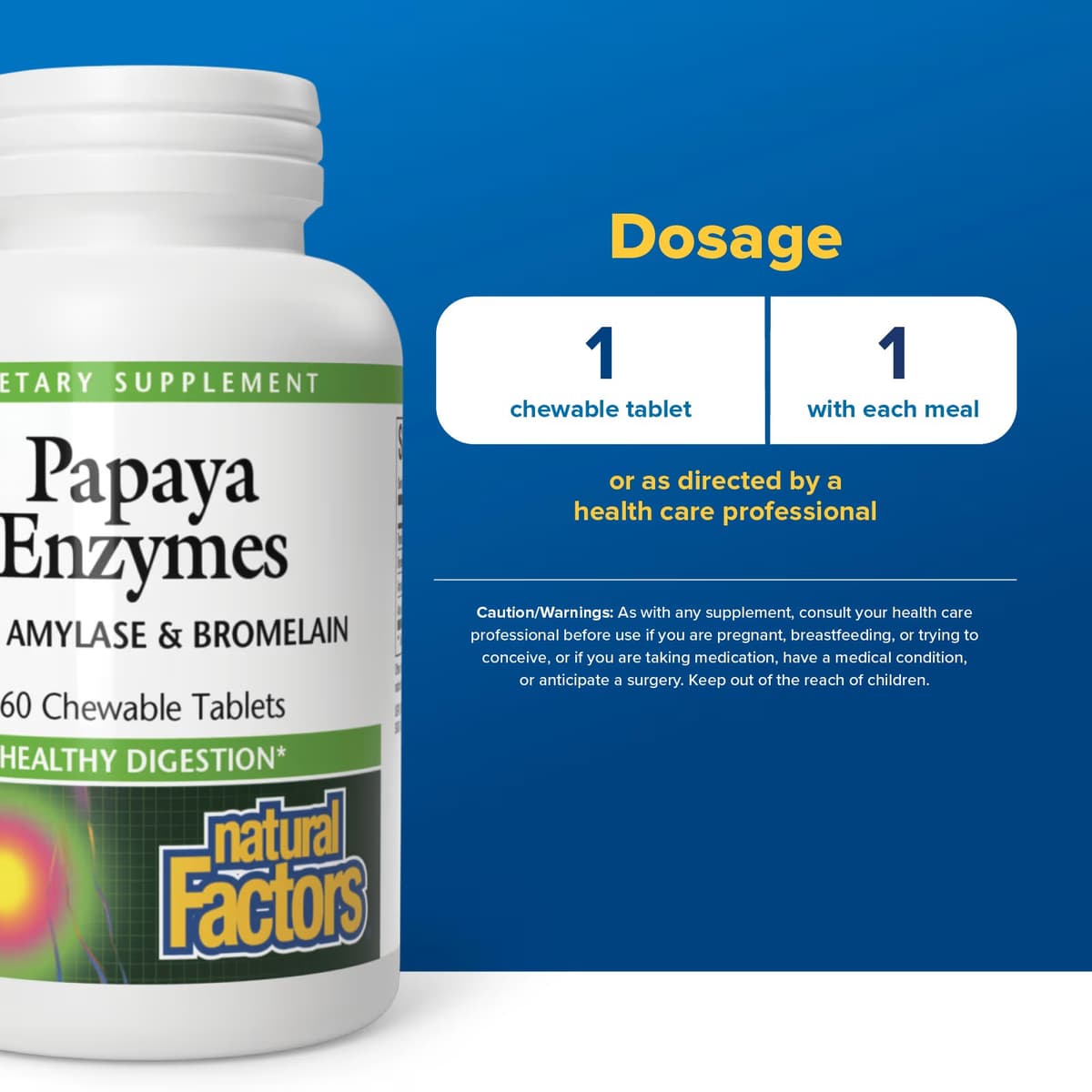 Natural Factors - Papaya Enzymes - 60 chewable tabs