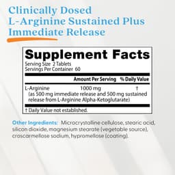 Doctor's Best - L-Arginine - Sustained + Immediate Release, 500mg - 120 Tabs