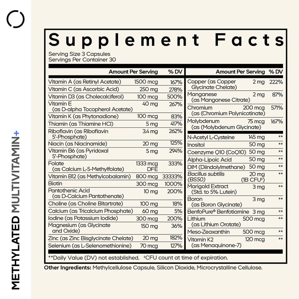 Codeage - Metyloitu Multivitamiini+ - 90 Kasviskapselia