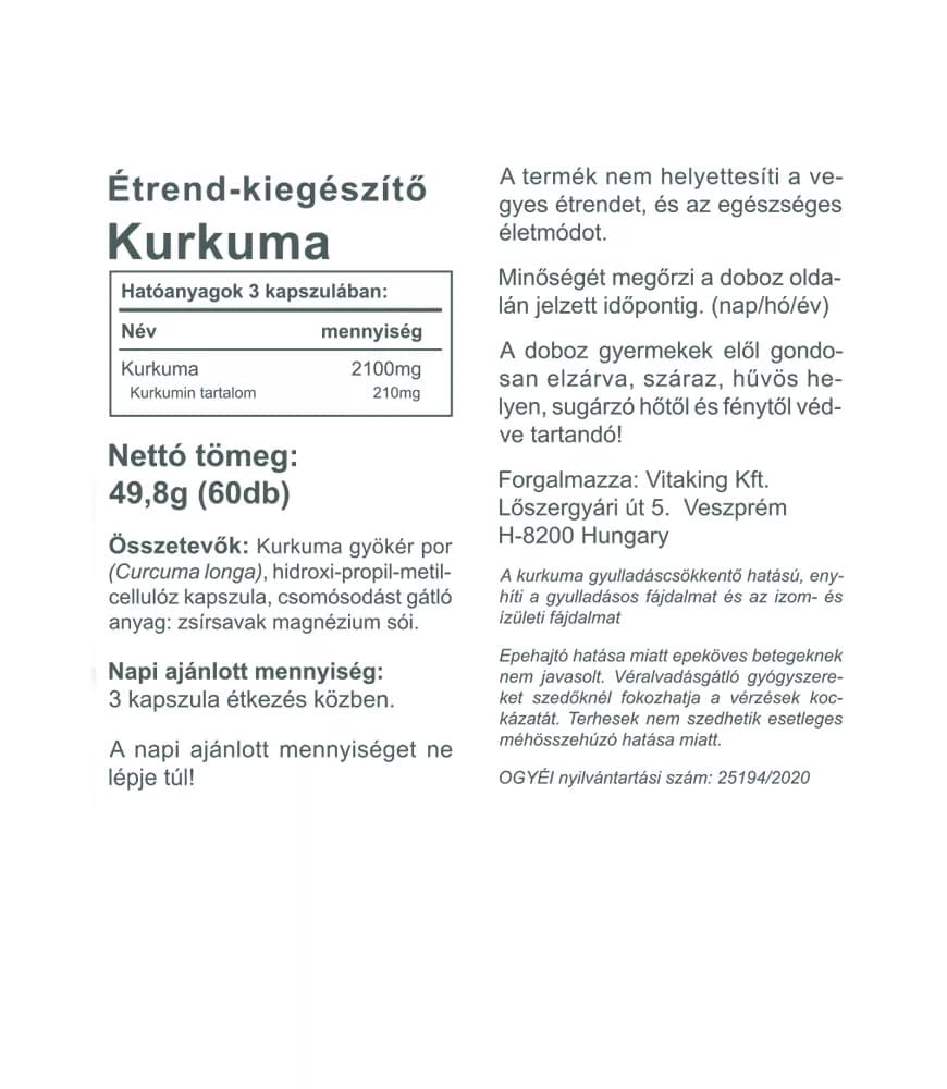 Vitaking - Kurkuma - 60 Kapselia