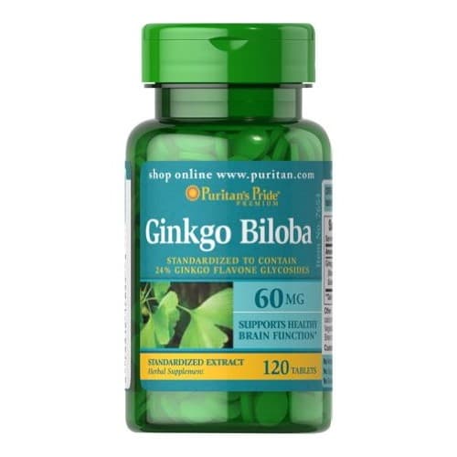 Puritan's Pride Ginkgo Blioba standardiseret ekstrakt 120 tabletter – Puritan's Pride emballage