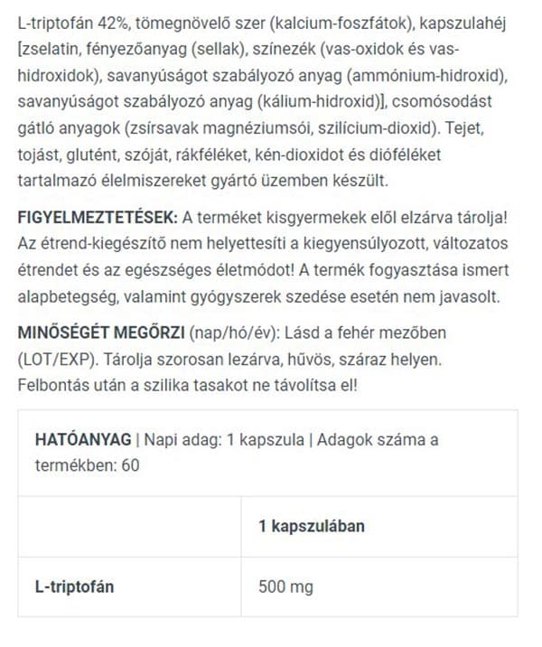 BioTechUSA - L-Tryptofan - 60 Kapsler