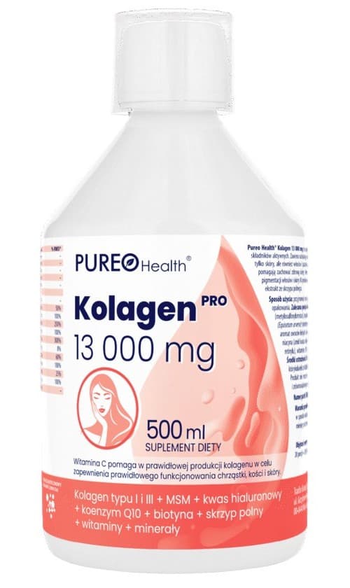 Pureo Health Kolagen Pro 13000mg 500ml – PUREO Health förpackning