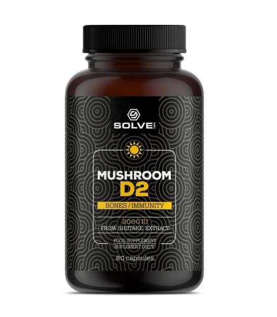 SOLVE! - Mushroom D2 - 60 capsules – SOLVE! förpackning