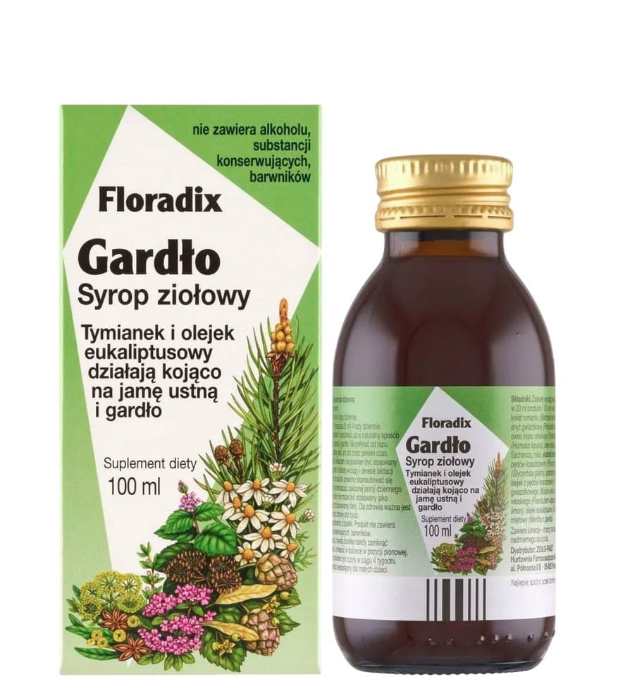 Floradix - Throat Herbal Syrup - 100ml – Floradix förpackning