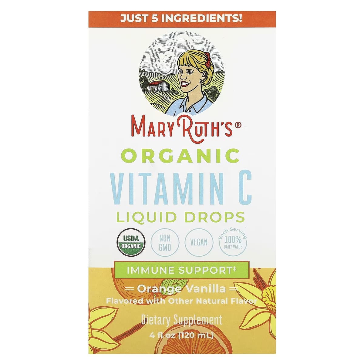 MaryRuth's - Organic Vitamin C Liquid Drops - Orange - 120ml