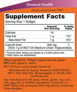 NOW Foods - Caprylic Acid - 100 Softgels