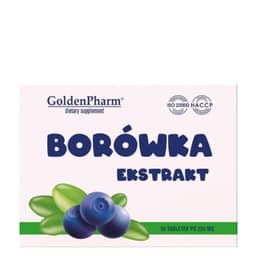 GoldenPharm - Blueberry Extract - 50 tablets x 250 mg