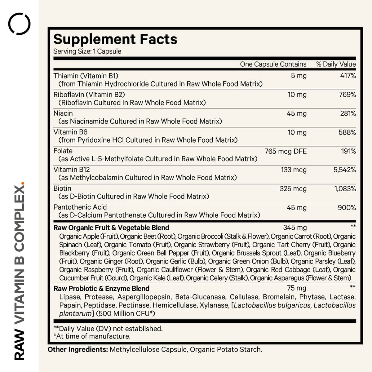 Codeage Raw Vitamin B-Complex - 60 Vcaps - 60 Vegetable Caps