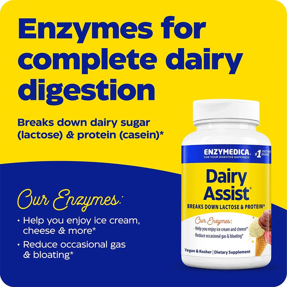 Enzymedica - Dairyassist - Complete Dairy Digestion Formula - 30 Caps
