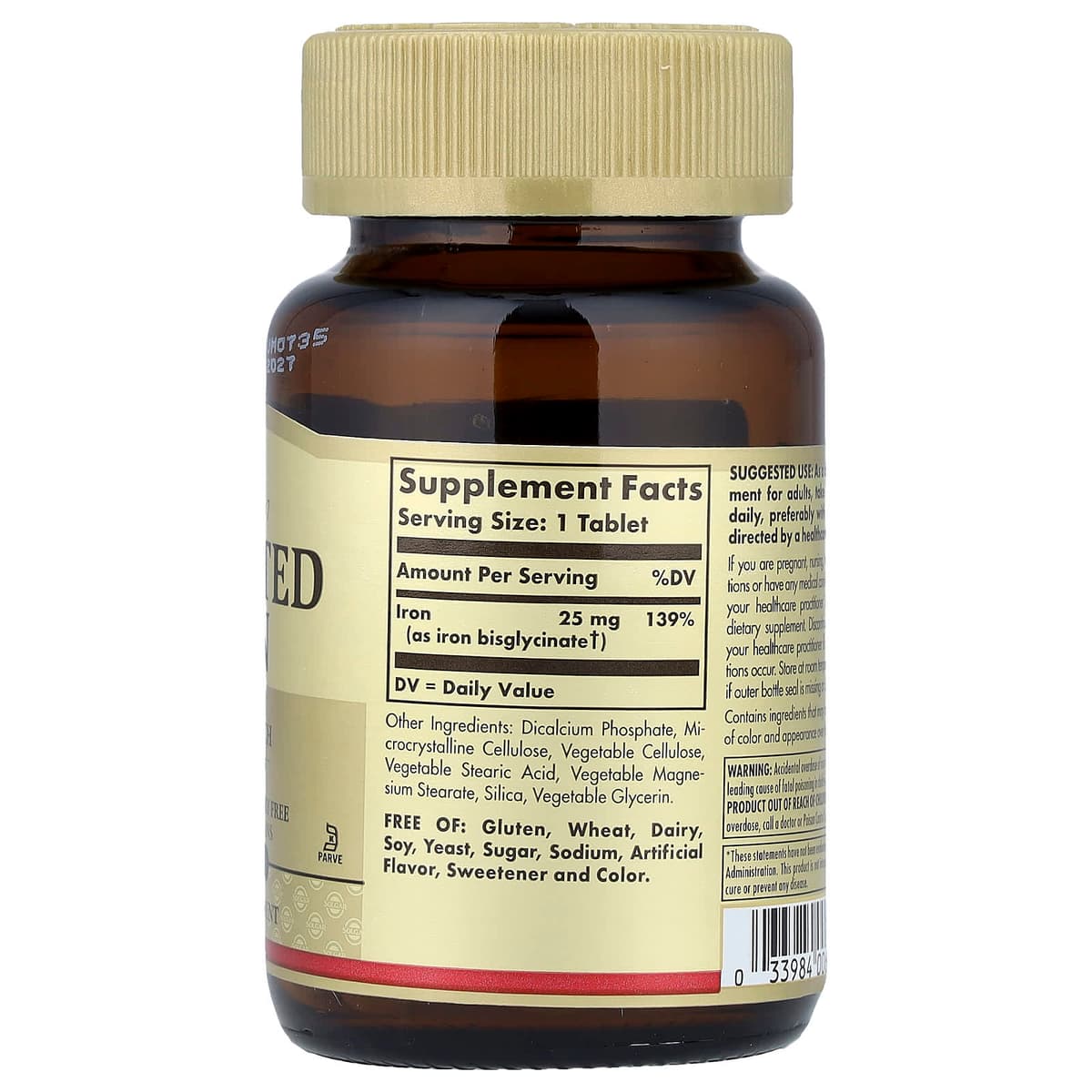 Solgar - Chelated Iron - 100 Tabs