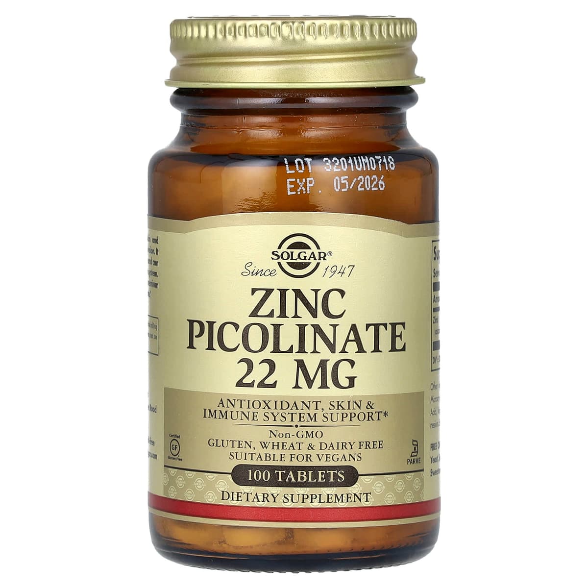 Solgar - Zinc Picolinate - 100 Tabs