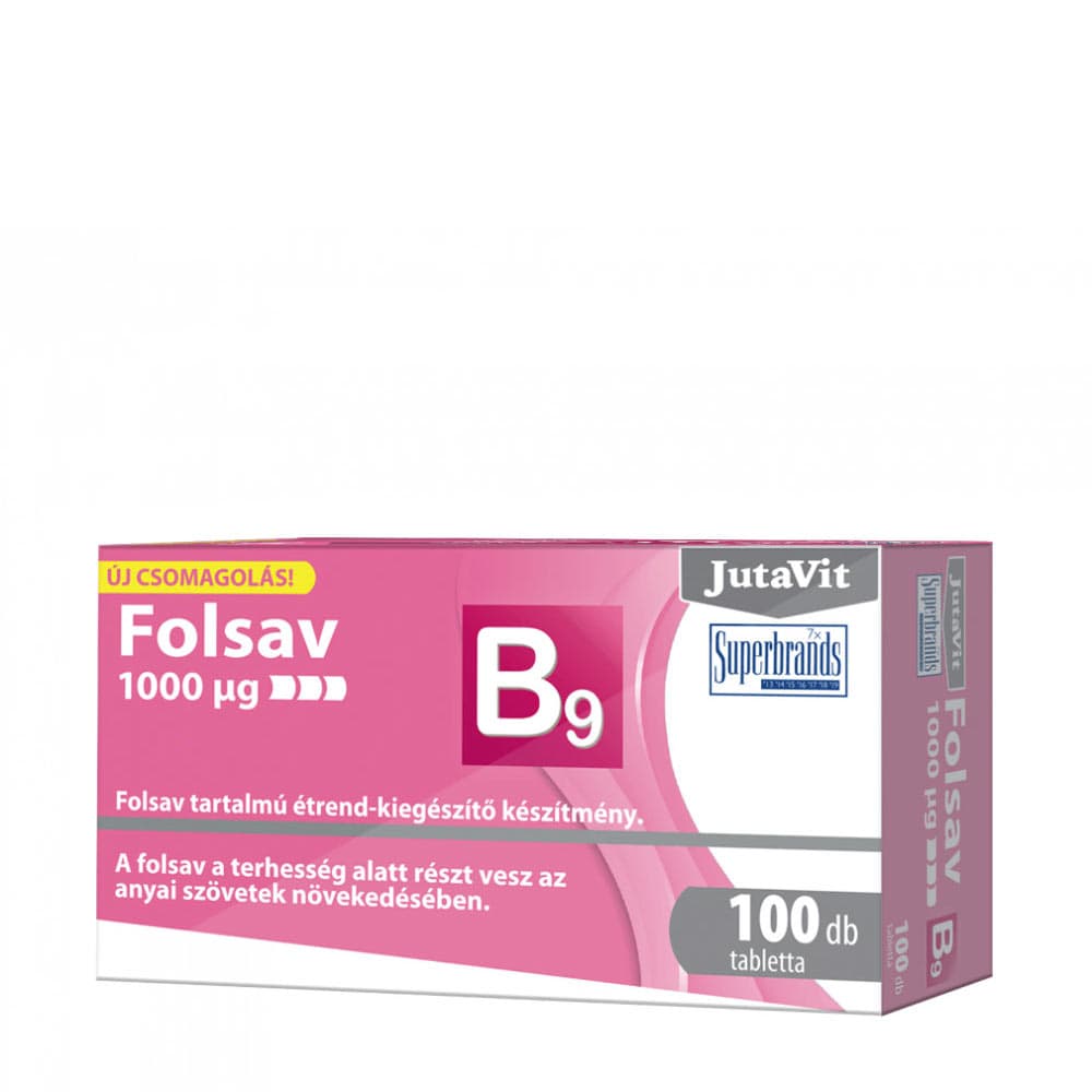 Jutavit - Folic Acid Tabs - 1000Μg - 100 Tabs – Jutavit förpackning
