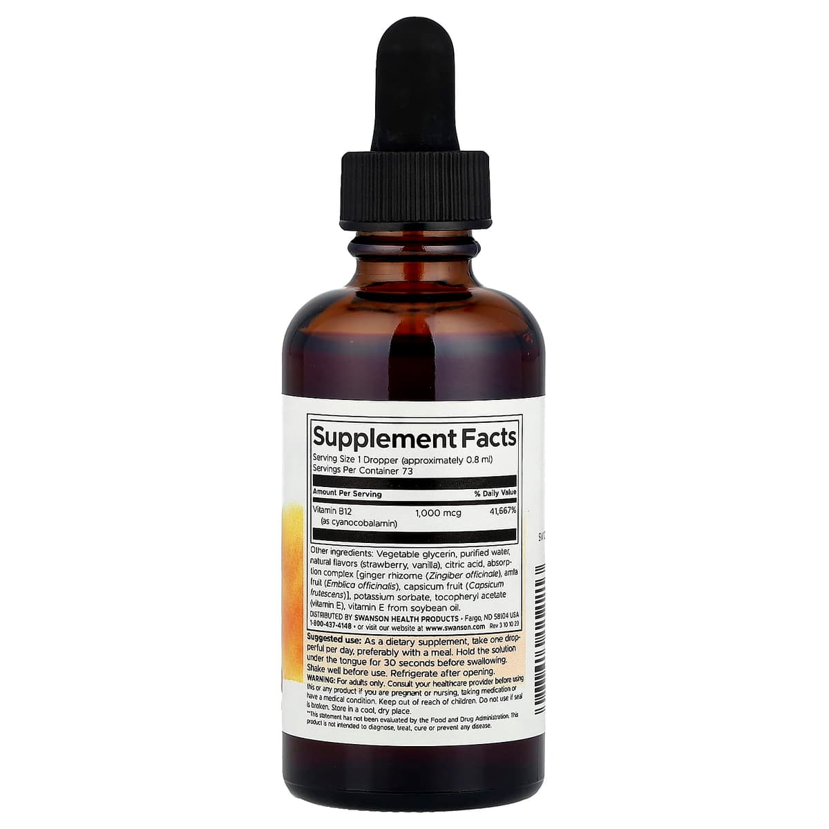 Swanson - Vitamin B12 Liquid (Strawberry - 30ml)