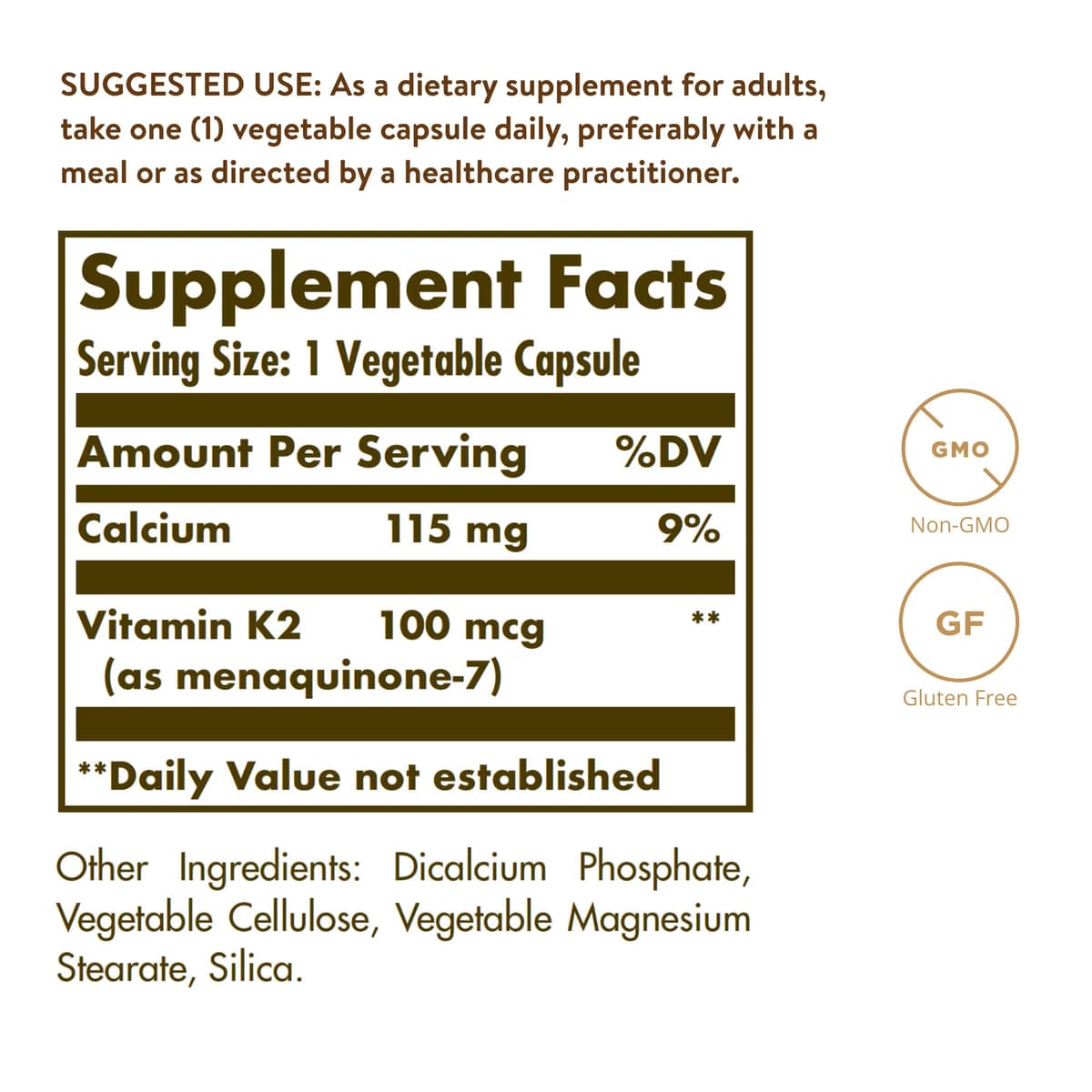 Solgar - Vitamin K2 MK-7 - 50 Vegetabilske Kapsler