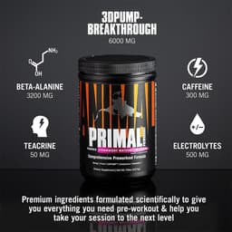 Universal Nutrition - Primal Preworkout Powder, Strawberry Watermelon - 507.5g