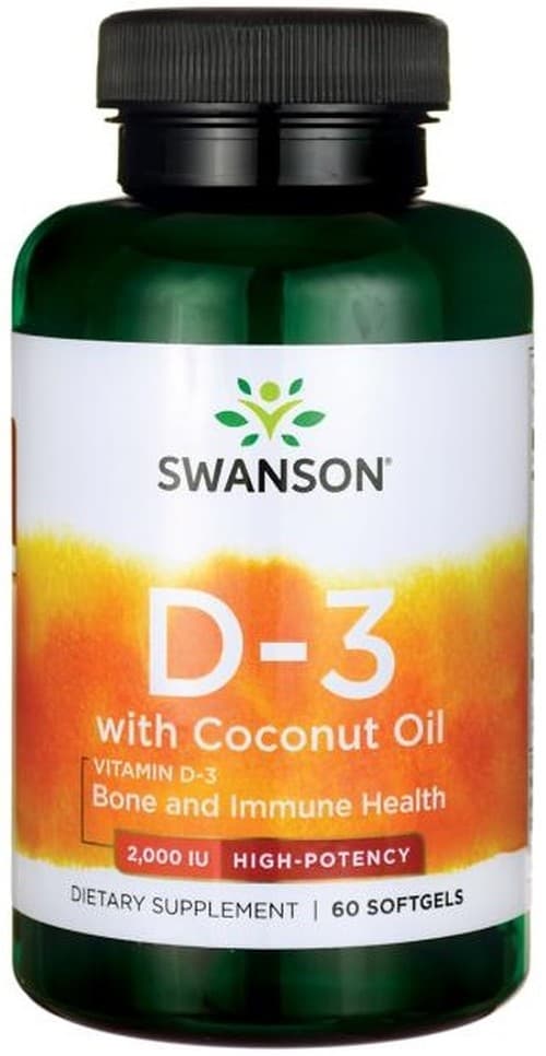 Swanson - Vitamin D-3 With Coconut Oil - 60 Sgels