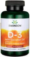 Swanson - Vitamin D-3 With Coconut Oil - 60 Sgels