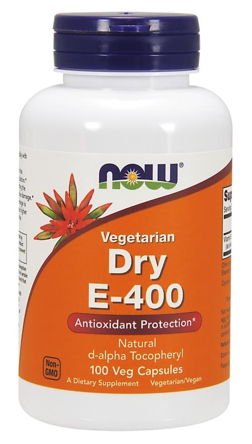 Now Foods - Vitamin E-400 Dry, Vegetarian - 100 Vcaps – NOW Foods förpackning
