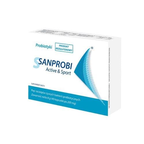 Sanprobi - Active & Sport - 40 Caps – Sanprobi förpackning