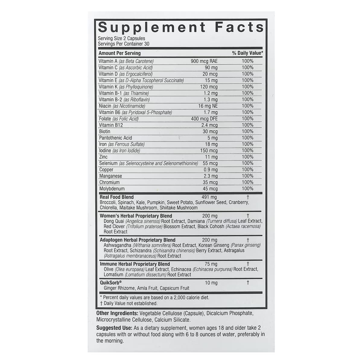 Nature's Answer - Women’S 100 Multivitamin - 60 Vcaps