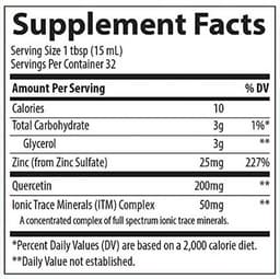 Trace Minerals Liquid Zinc + Quercetin - 16 Fl. oz.