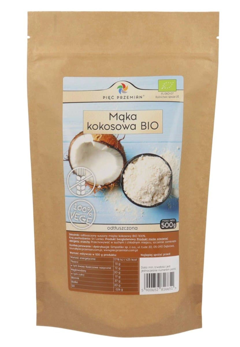 Pięć Przemian - Organic Coconut Flour Gluten-Free – Pięć Przemian förpackning