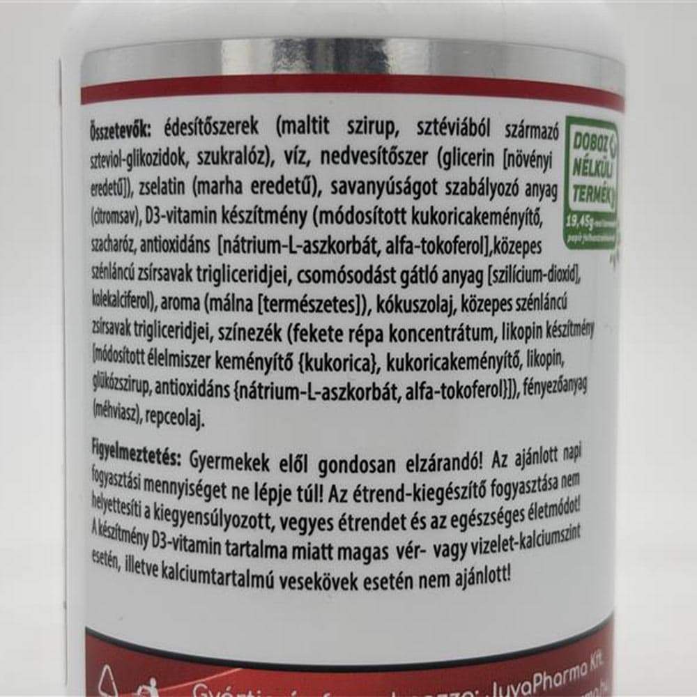 JutaVit - Vitamin D3 - Vadelma, 60 kumikarkkia