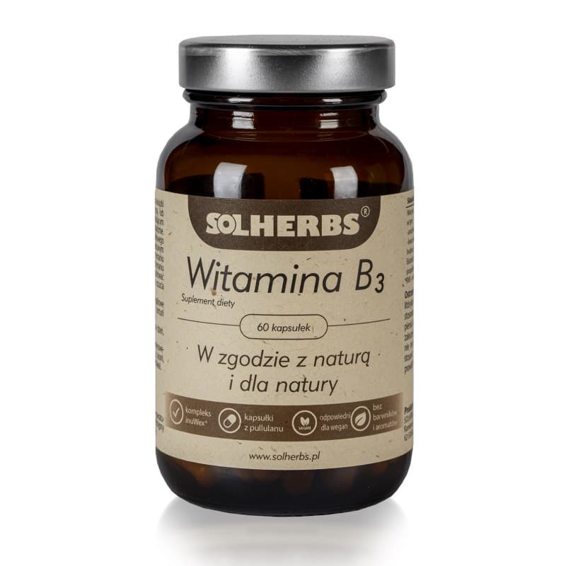Solherbs - Vitamin B3 - 60 Caps – Solherbs förpackning