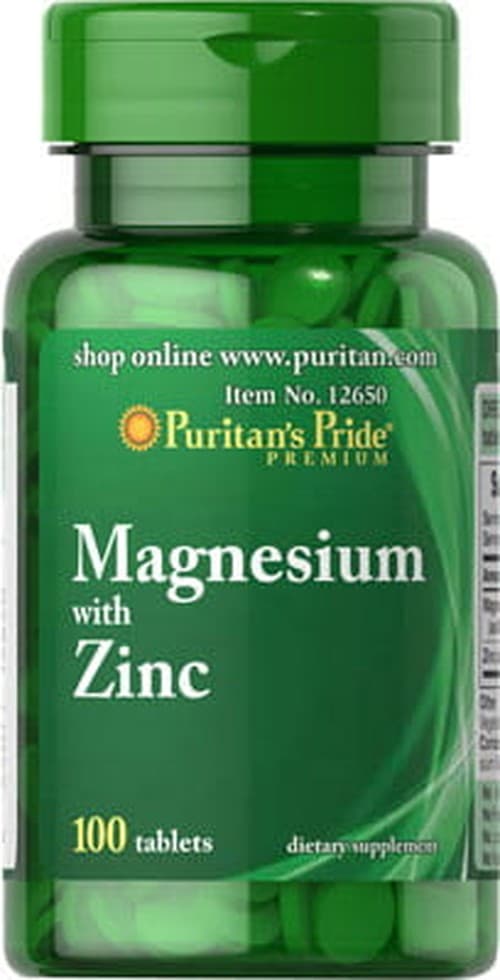 Puritan's Pride - Magnesium With Zinc - 100 Tabs – Puritan's Pride förpackning