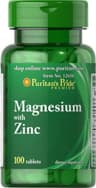 Puritan's Pride - Magnesium With Zinc - 100 Tabs