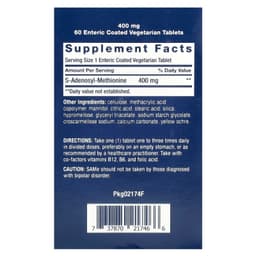 Life Extension - SAMe S-Adenosyl-Methionine, 400mg - 60 Enteric Coated Tabs