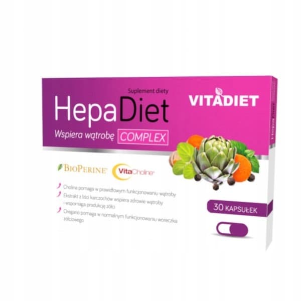 VITADIET - HepaDiet Complex - 30 Caps – VitaDiet förpackning