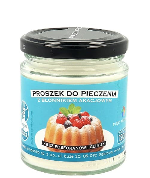 Pięć Przemian - Baking Powder With Acacia Fiber - 120g – Pięć Przemian förpackning