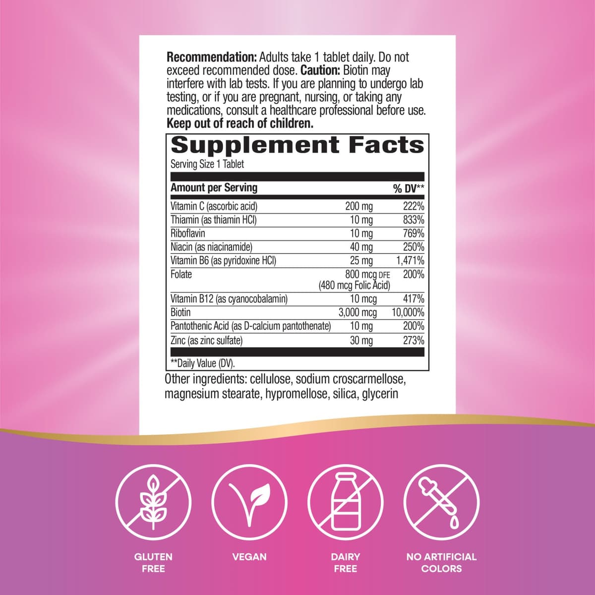 Nature'S Way - Biotin med Zink - 60 Tabletter