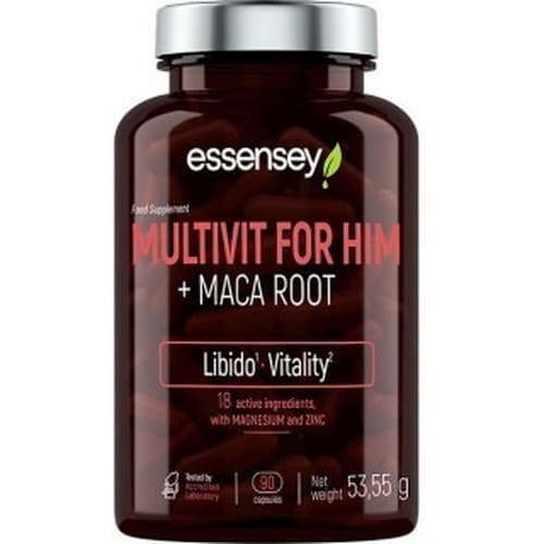 Essensey - Multivitamin For Him + Maca Root - 90 Caps – Essensey förpackning