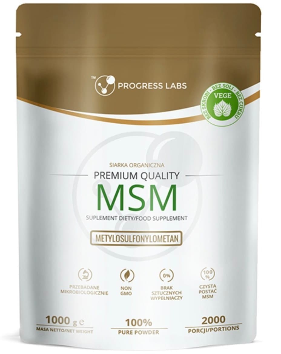 Progress Labs MSM Siarka Organiczna 1kg – Progress Labs förpackning