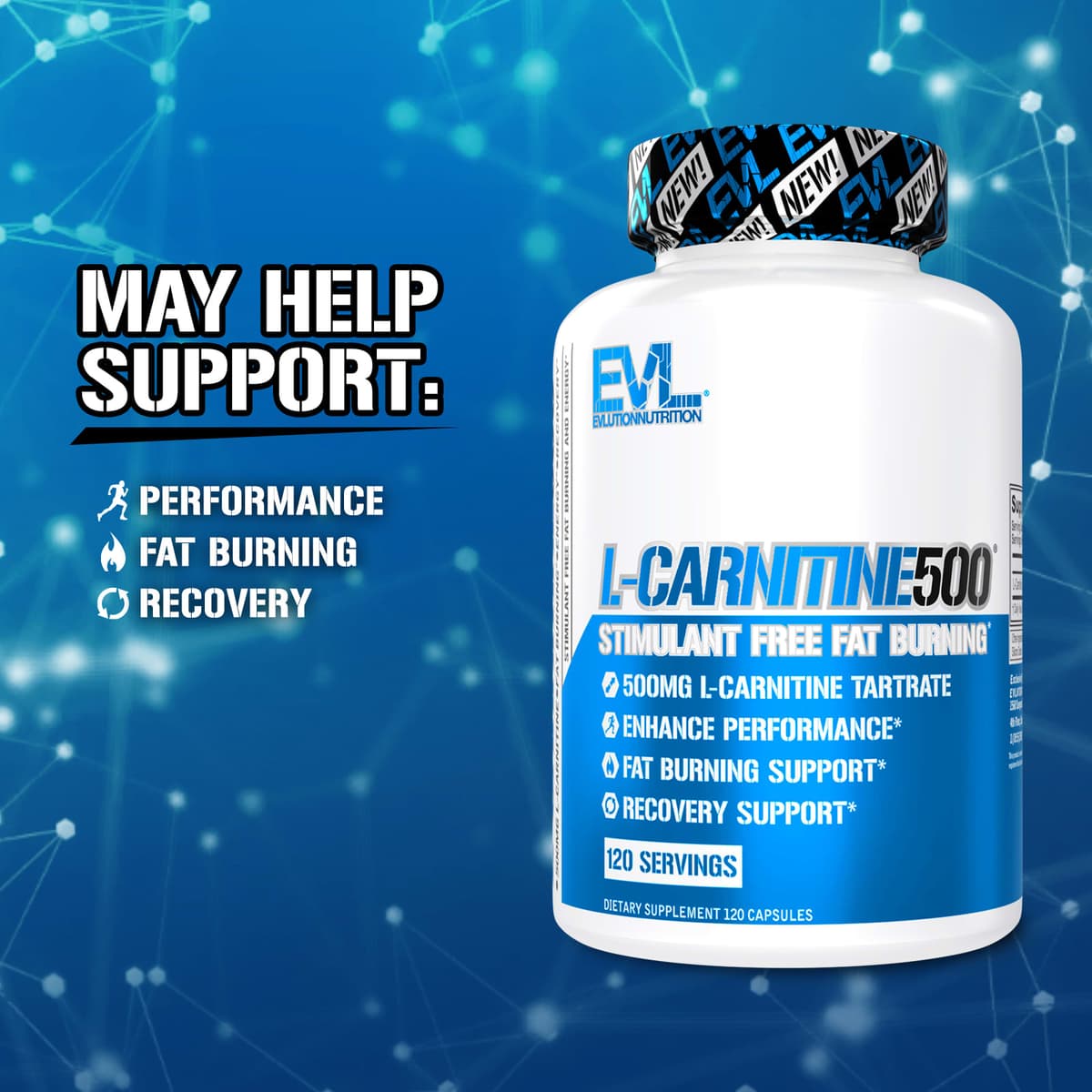EVLution Nutrition - L-Carnitine 500 - 120 Caps