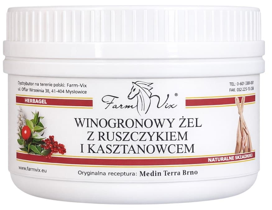 Farm-Vix - Grape Gel With Butcher'S Broom And Horse Chestnut - 350g – Farm Vix förpackning