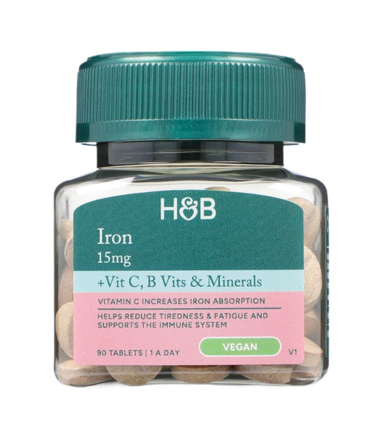 Holland & Barrett Iron 15mg With Vitamins & Minerals – Holland & Barrett förpackning