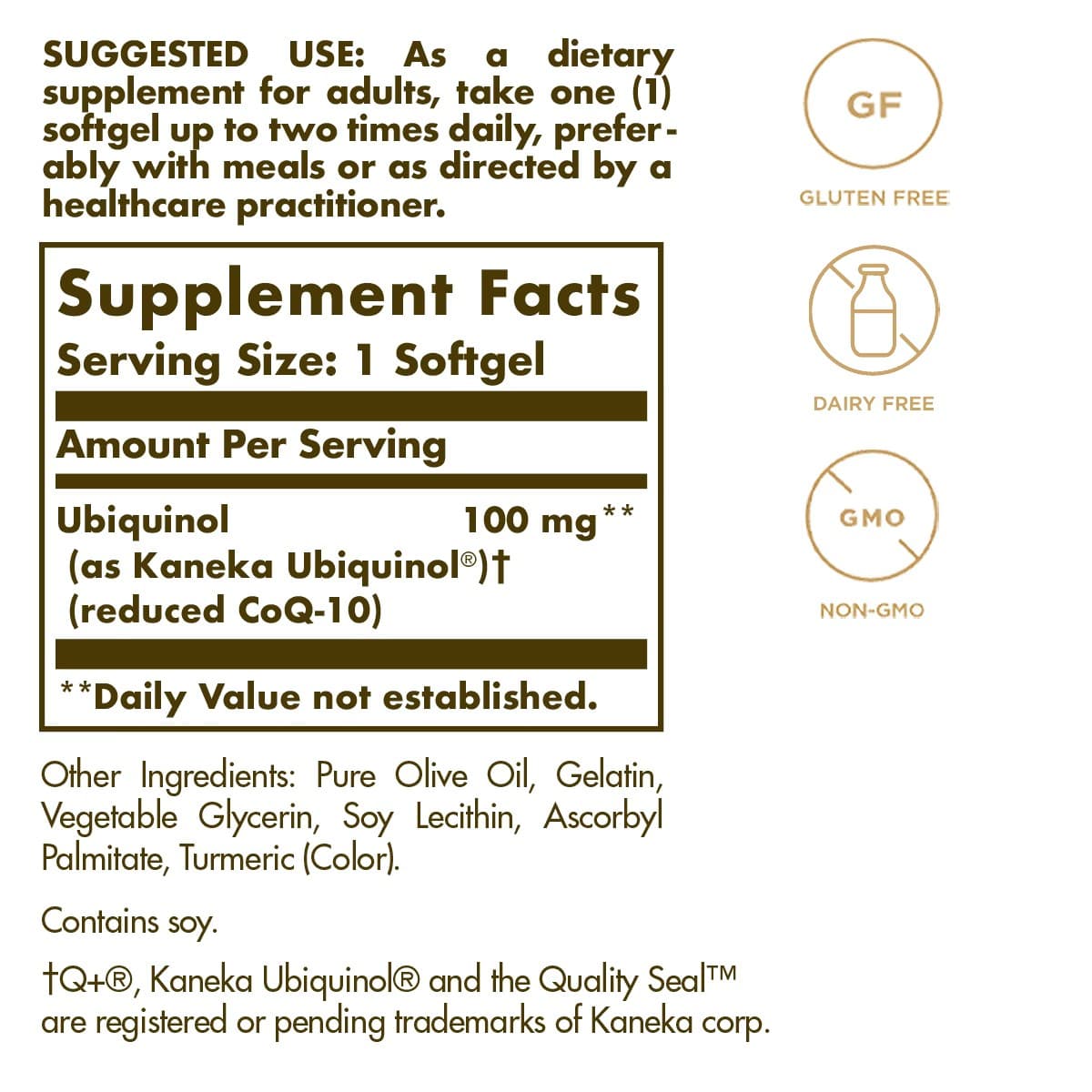 Solgar - Ubiquinoli - 100 mg, 50 kapselia