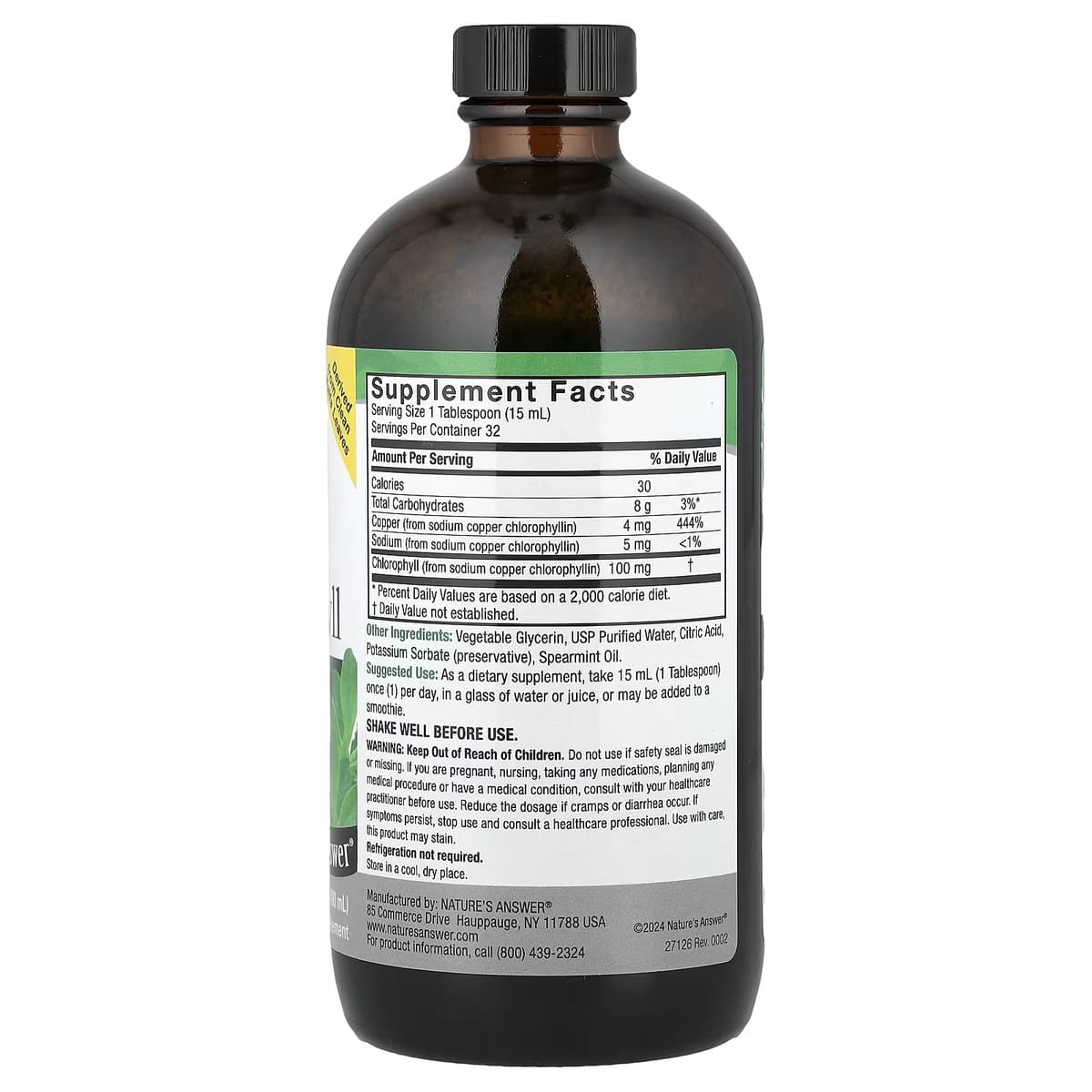 Nature's Answer - Chlorophyll Liquid - 480ml