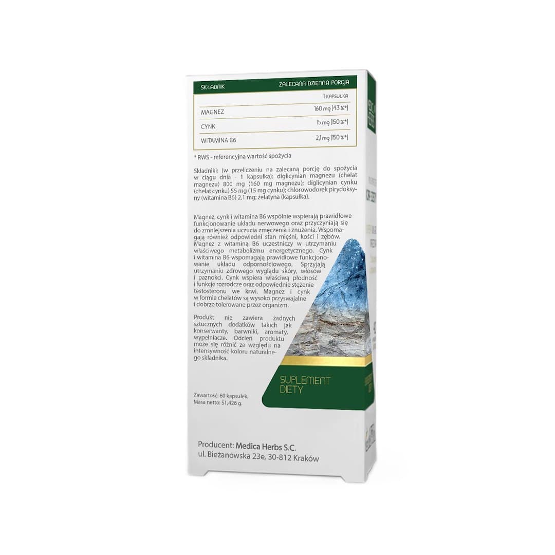 Medica Herbs - Magnesium Zinc Vitamin B6 - 60 Caps