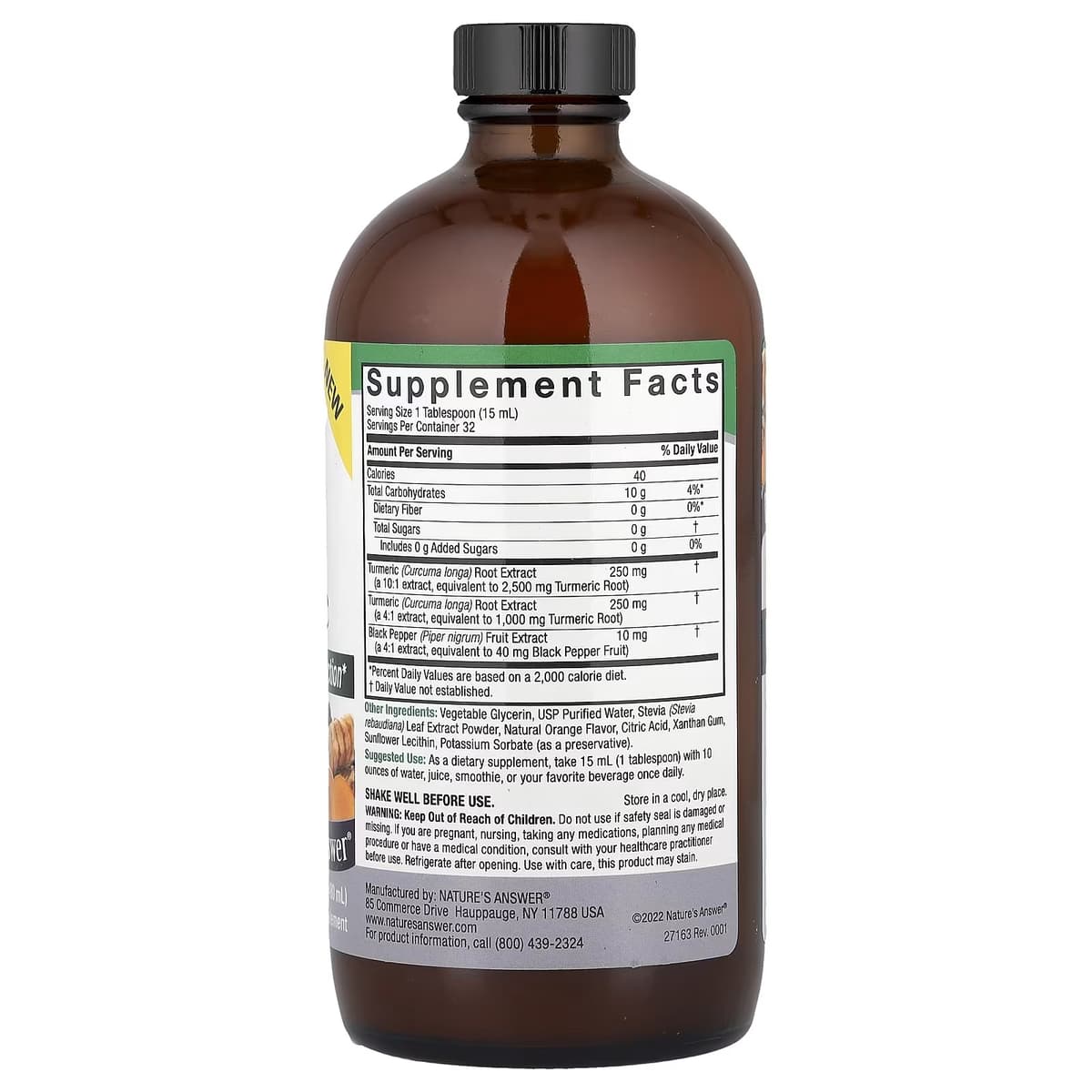 Nature's Answer - Turmeric With Black Pepper - 480ml